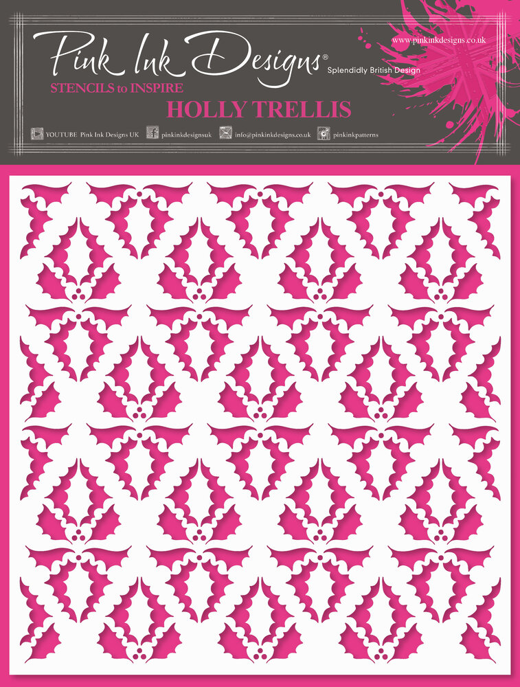 Pink Ink Designs Holly Trellis 7x7 Inch Stencil (PINKST027) (OUTLET) Pink Ink Designs Holly Trellis 7x7 Inch Stencil (PINKST027) (OUTLET)