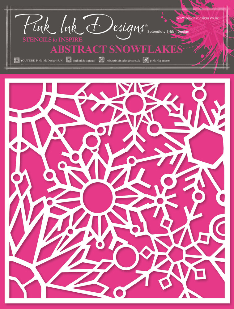 Pink Ink Designs Abstract Snowflakes 7x7 Inch Stencil (PINKST025) (OUTLET)