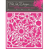 Pink Ink Designs Abstract Snowflakes 7x7 Inch Stencil (PINKST025) (OUTLET)