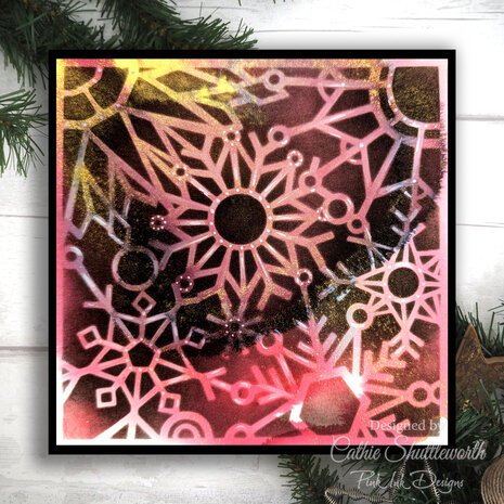 Pink Ink Designs Abstract Snowflakes 7x7 Inch Stencil (PINKST025) (OUTLET)