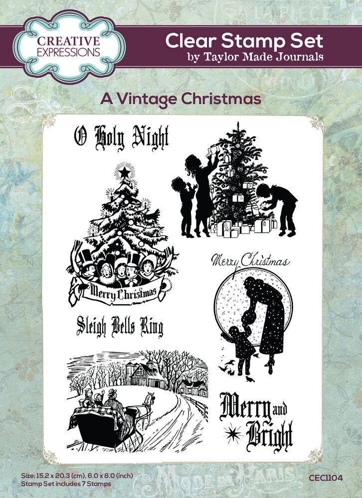 Creative Expressions Taylor Made Journals Clear Stamp A Vintage Christmas (CEC1104) (OUTLET)