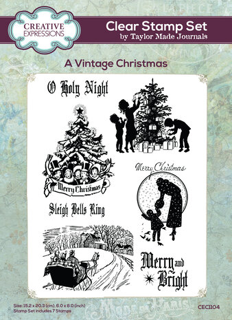 Creative Expressions Taylor Made Journals Clear Stamp A Vintage Christmas (CEC1104) (OUTLET)