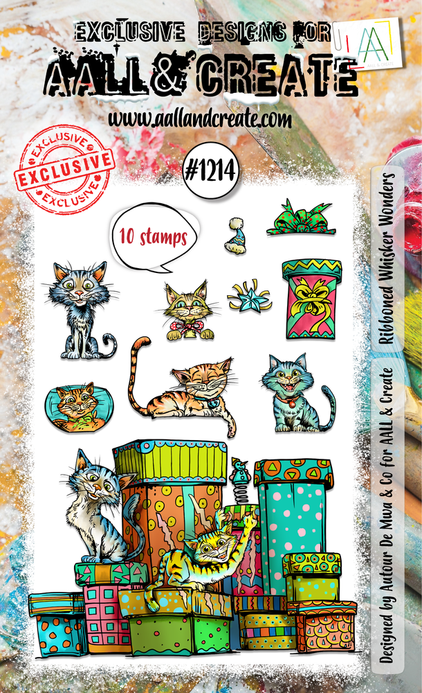 Aall and Create Stamp Set A6 Ribboned Whisker Wonders (AALL-TP-1214) Aall and Create Stamp Set A6 Ribboned Whisker Wonders (AALL-TP-1214)