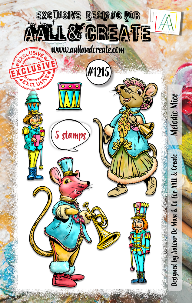 Aall and Create Stamp Set A7 Melodic Mice (AALL-TP-1215) Aall and Create Stamp Set A7 Melodic Mice (AALL-TP-1215)