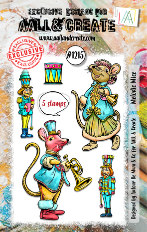 Aall and Create Stamp Set A7 Melodic Mice (AALL-TP-1215) Aall and Create Stamp Set A7 Melodic Mice (AALL-TP-1215)