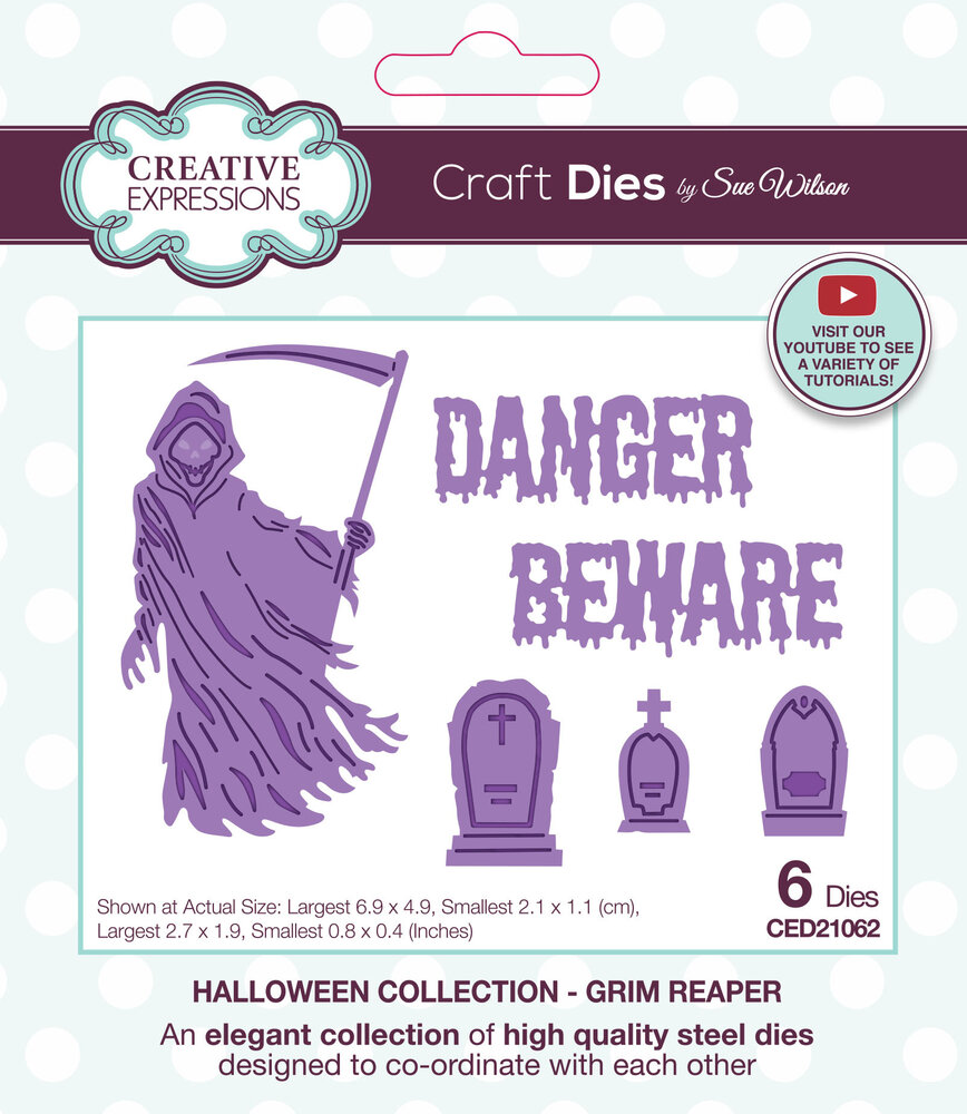Creative Expressions Sue Wilson Craft Die Halloween Grim Reaper (CED21062) (OUTLET)
