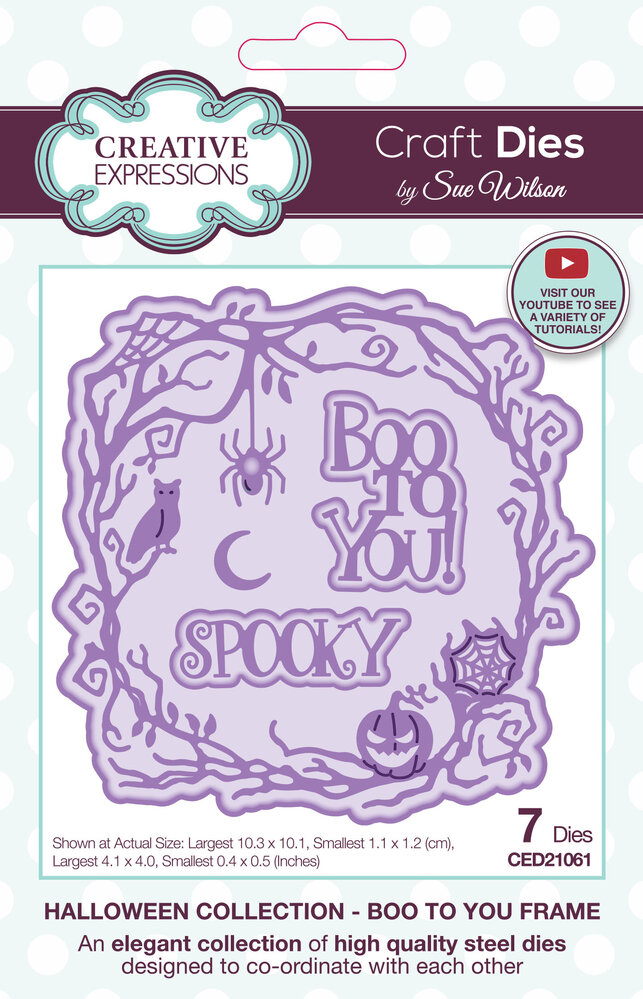 Creative Expressions Sue Wilson Craft Die Halloween Boo To You Frame (CED21061) (OUTLET) Creative Expressions Sue Wilson Craft Die Halloween Boo To You Frame (CED21061) (OUTLET)
