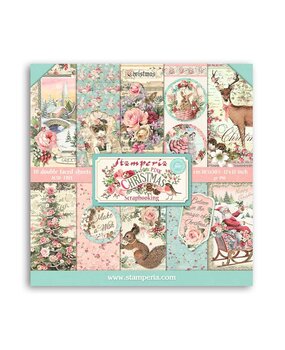 Stamperia Pink Christmas 12x12 Inch Paper Pack (SBBL73)