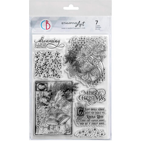 Ciao Bella Elegance of Blue 6x8 Inch Clear Stamps Silver Bells (PS8121) (DISCONTINUED) Ciao Bella Elegance of Blue 6x8 Inch Clear Stamps Silver Bells (PS8121) (DISCONTINUED)