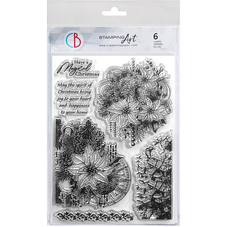 Ciao Bella Elegance of Blue 6x8 Inch Clear Stamps Boho Christmas (PS8122) Ciao Bella Elegance of Blue 6x8 Inch Clear Stamps Boho Christmas (PS8122)