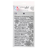 Ciao Bella Elegance of Blue 5x8 Inch Texture Stencil Winter Poem (MS139) (DISCONTINUED)