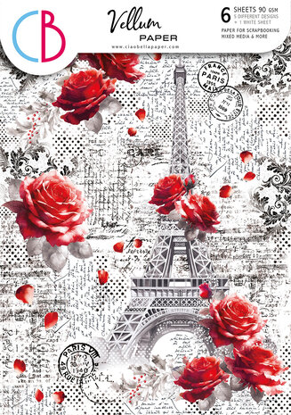 Ciao Bella Paris Je t'aime A4 Vellum Paper Patterns (6pcs) (CBV020)