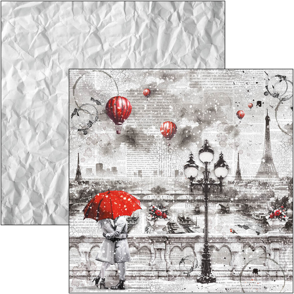 Ciao Bella Paris Je t'aime 8x8 Inch Paper Pad (12pcs) (CBH081)
