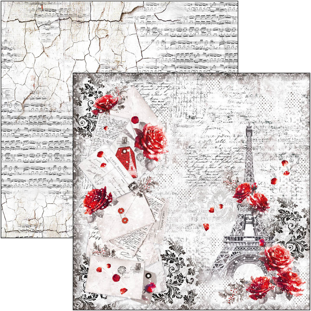 Ciao Bella Paris Je t'aime 8x8 Inch Paper Pad (12pcs) (CBH081)