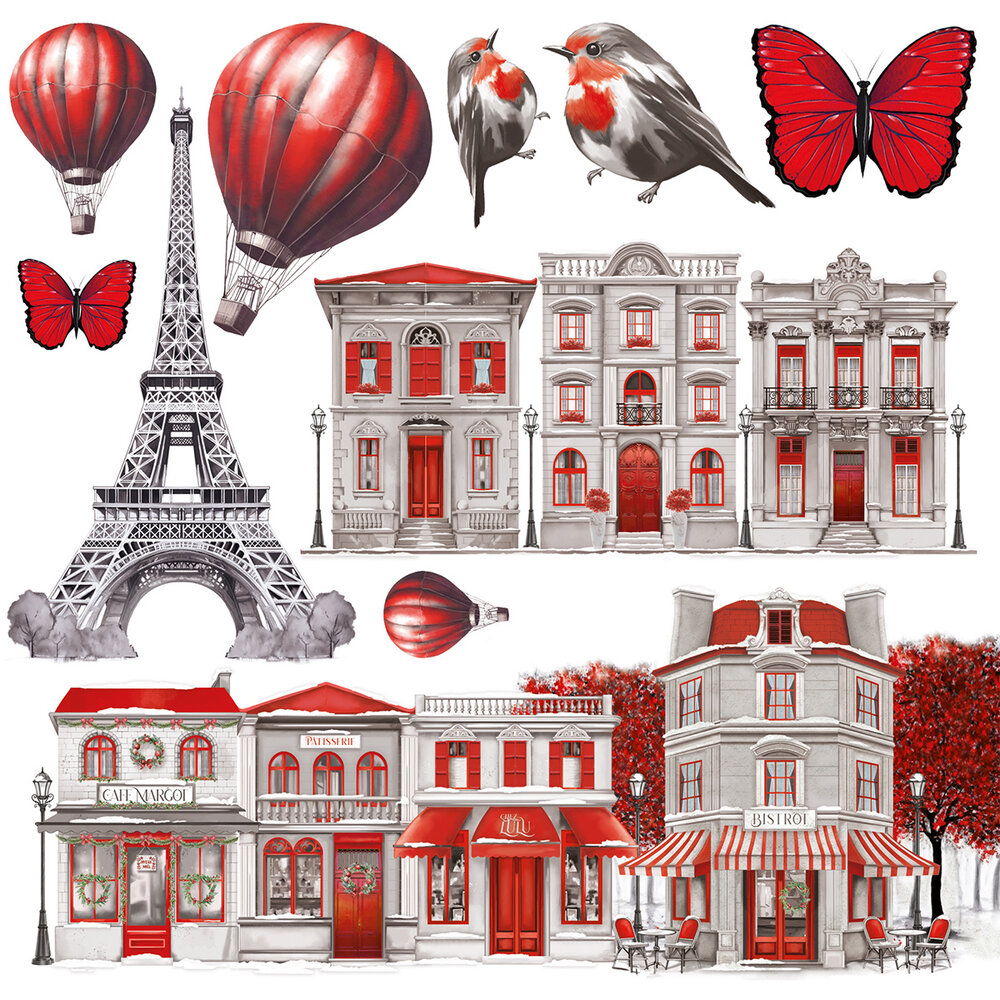 Ciao Bella Paris Je t'aime 6x6 Inch Vellum Fussy Cut (6pcs) (CBVQ020)