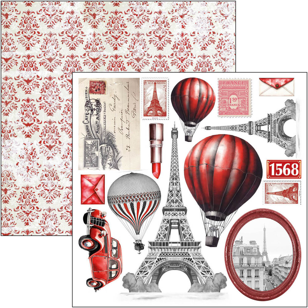 Ciao Bella Paris Je t'aime 6x6 Inch Fussy Cut Pad (24pcs) (CBQE081)