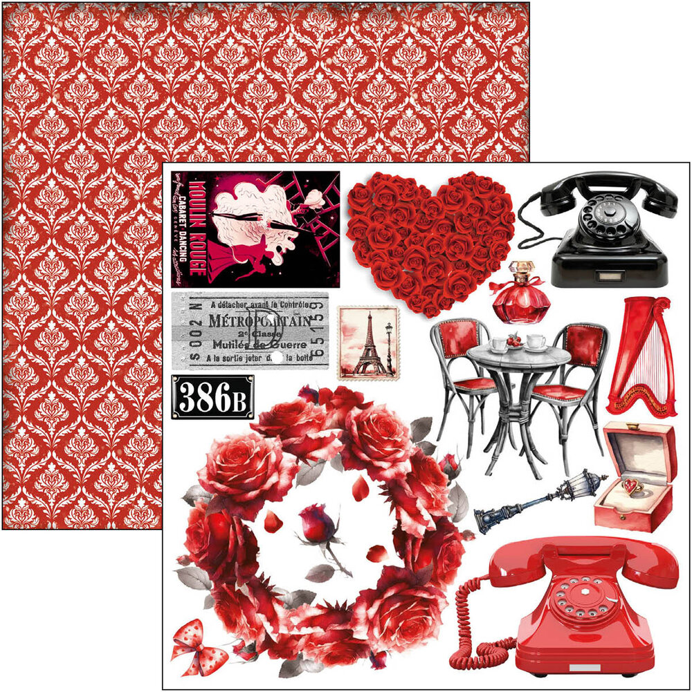 Ciao Bella Paris Je t'aime 6x6 Inch Fussy Cut Pad (24pcs) (CBQE081)