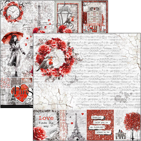 Ciao Bella Paris Je t'aime 12x12 Inch Paper Pad (12pcs) (CBPM081)