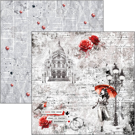 Ciao Bella Paris Je t'aime 12x12 Inch Paper Pad (12pcs) (CBPM081)
