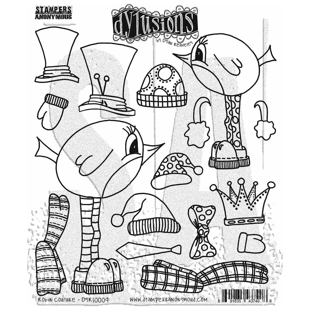 Stampers Anonymous Robin Couture Dylusions Cling Stamps (DYR10009)