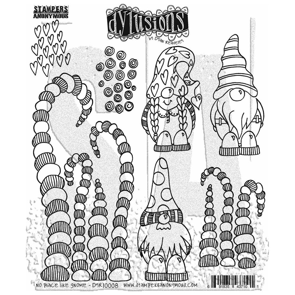 Stampers Anonymous No Place Like Gnome Dylusions Cling Stamps (DYR10008)