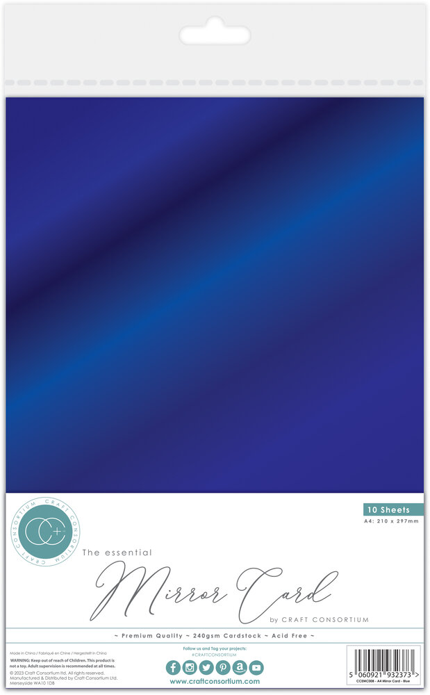 Craft Consortium The Essential Mirror Card A4 Blue (CCEMC008) Craft Consortium The Essential Mirror Card A4 Blue (CCEMC008)