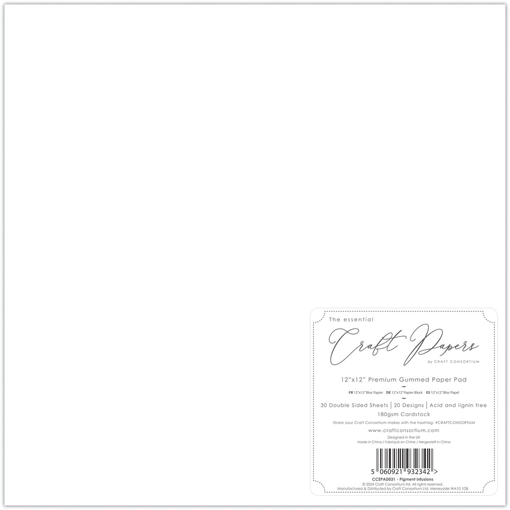 Craft Consortium Essential Craft Papers 12x12 Inch Paper Pad Pigment Infusions (CCEPAD031) Craft Consortium Essential Craft Papers 12x12 Inch Paper Pad Pigment Infusions (CCEPAD031)