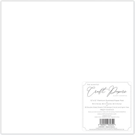 Craft Consortium Essential Craft Papers 12x12 Inch Paper Pad Pigment Infusions (CCEPAD031) Craft Consortium Essential Craft Papers 12x12 Inch Paper Pad Pigment Infusions (CCEPAD031)