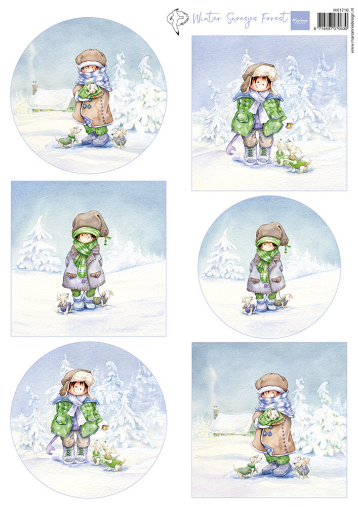 Marianne Design Decoupage A4 Sheet Hetty's Snoesjes Winter Forest (HK1716) Marianne Design Decoupage A4 Sheet Hetty's Snoesjes Winter Forest (HK1716)
