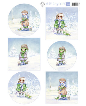 Marianne Design Decoupage A4 Sheet Hetty's Snoesjes Winter Forest (HK1716)