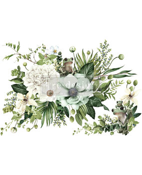 Re-Design with Prima Froggy Meadow Greens 24x35 Inch Decor Transfers (2pcs) (669539)