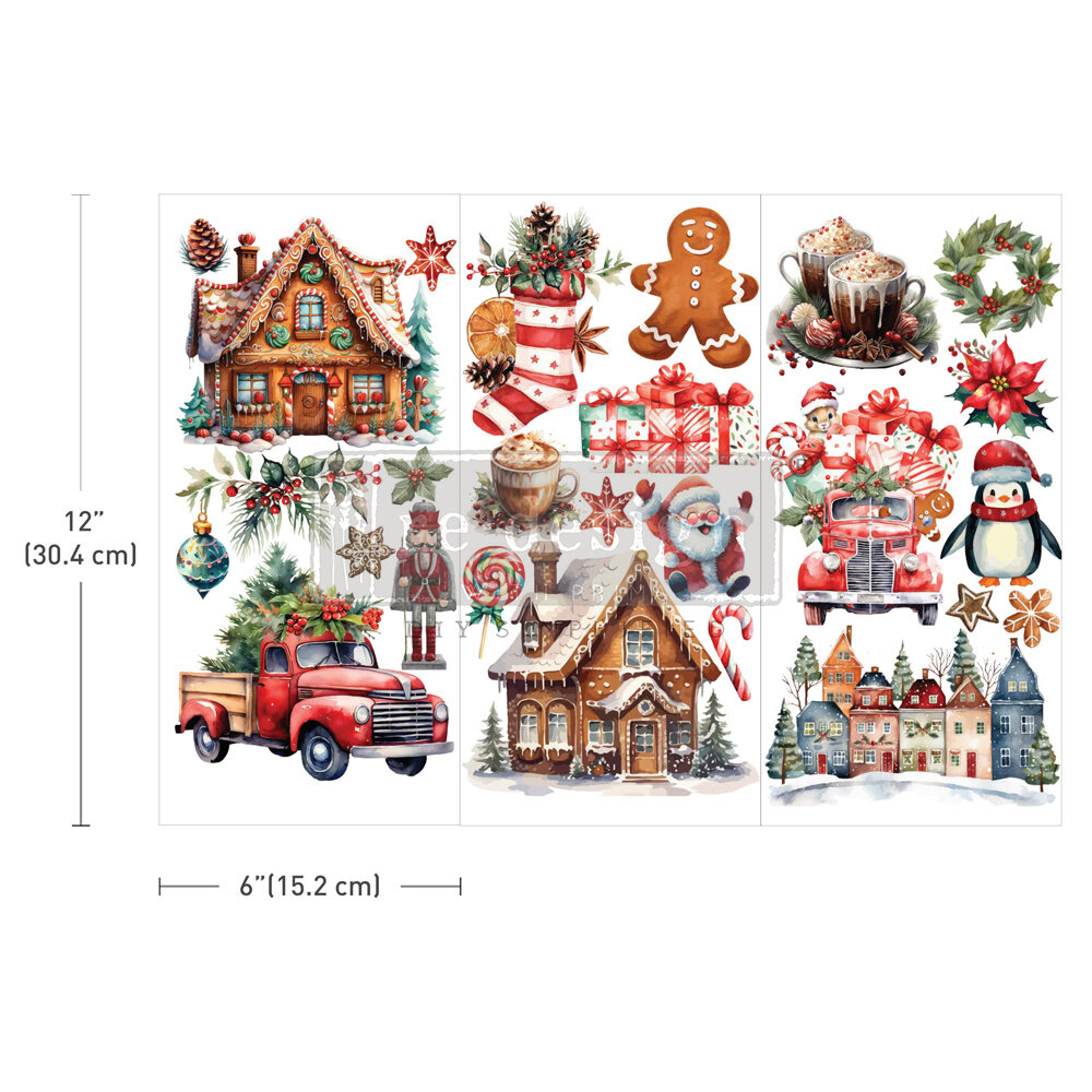 Re-Design with Prima Winter Wonderland Wonders 6x12 Inch Small Transfers (3pcs) (673697)