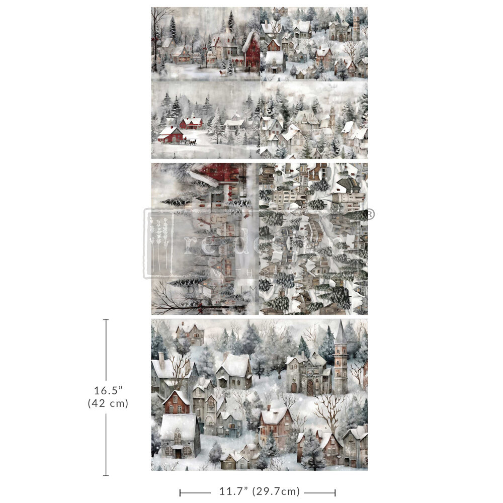 Re-Design with Prima Silent Night Snow Village A3 Decoupage Fiber Pack (3pcs) (671549) Re-Design with Prima Silent Night Snow Village A3 Decoupage Fiber Pack (3pcs) (671549)