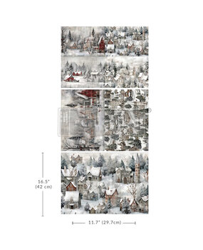 Re-Design with Prima Silent Night Snow Village A3 Decoupage Fiber Pack (3pcs) (671549)