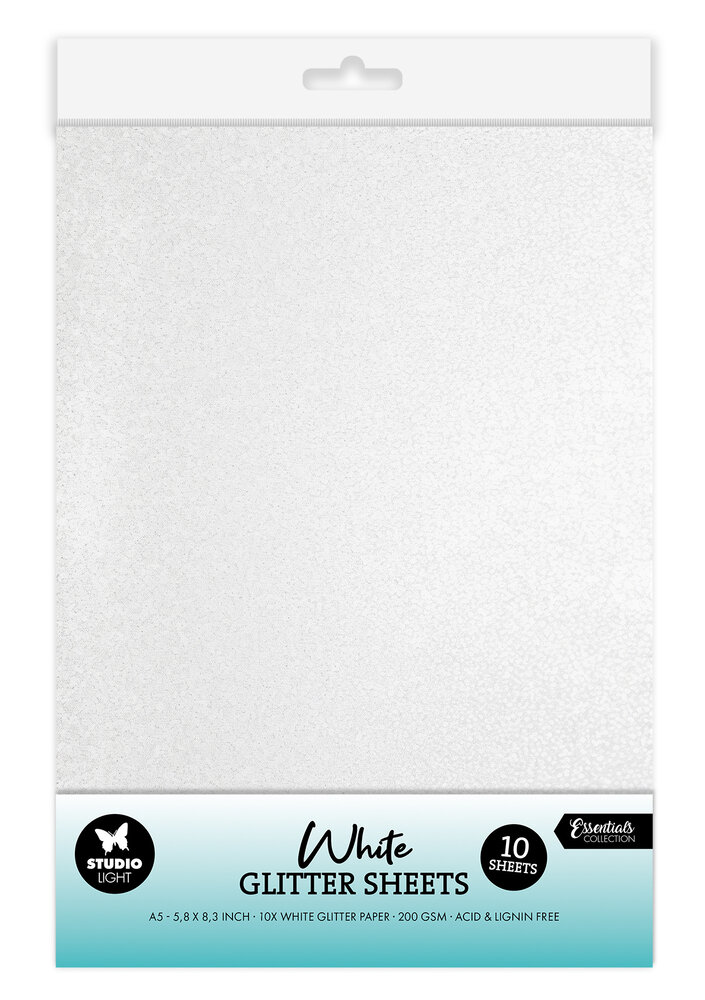 Studio Light Glitter Sheets A5 White (10pcs) (SL-CO-PS43) (BASIC)