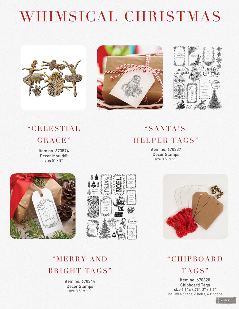 Re-Design with Prima Christmas Chipboard Tags (670320) Re-Design with Prima Christmas Chipboard Tags (670320)