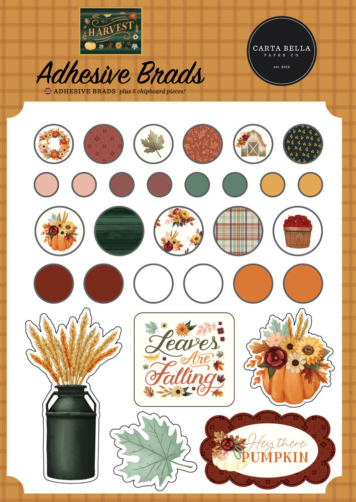 Carta Bella Harvest Adhesive Brads (CBHV380020)