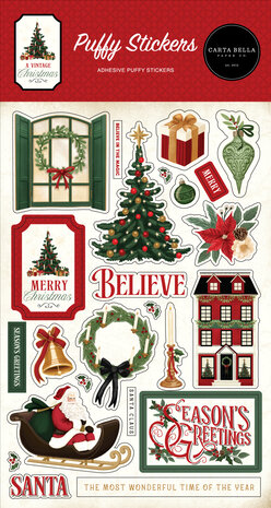Carta Bella A Vintage Christmas Puffy Stickers (CBVC384066)