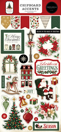 Carta Bella A Vintage Christmas Chipboard Accents (CBVC384021)