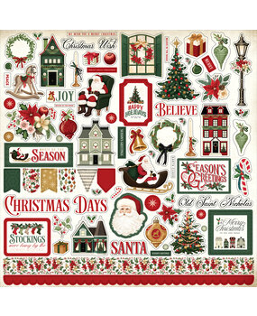 Carta Bella A Vintage Christmas 12x12 Inch Element Sticker (CBVC384014)