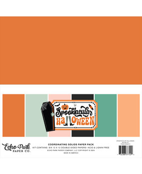 Echo Park Spooktacular Halloween 12x12 Inch Coordinating Solids Paper Pack (SH382015)
