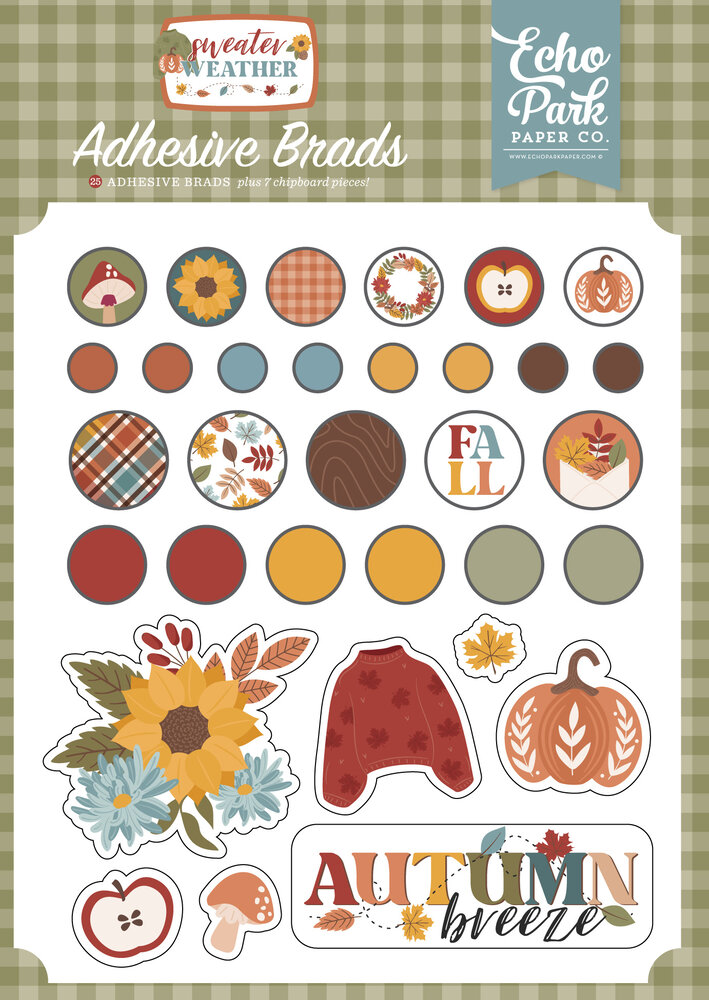 Echo Park Sweater Weather Adhesive Brads (SW381020)