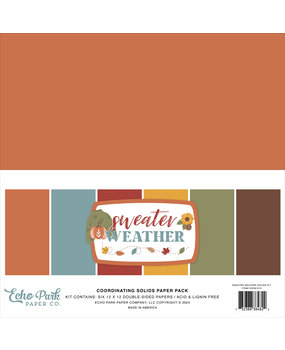Echo Park Sweater Weather 12x12 Inch Coordinating Solids Paper Pack (SW381015)