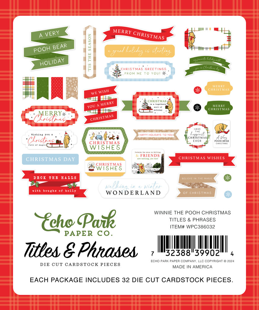 Echo Park Winnie The Pooh Christmas Titles & Phrases (WPC386032) Echo Park Winnie The Pooh Christmas Titles & Phrases (WPC386032)