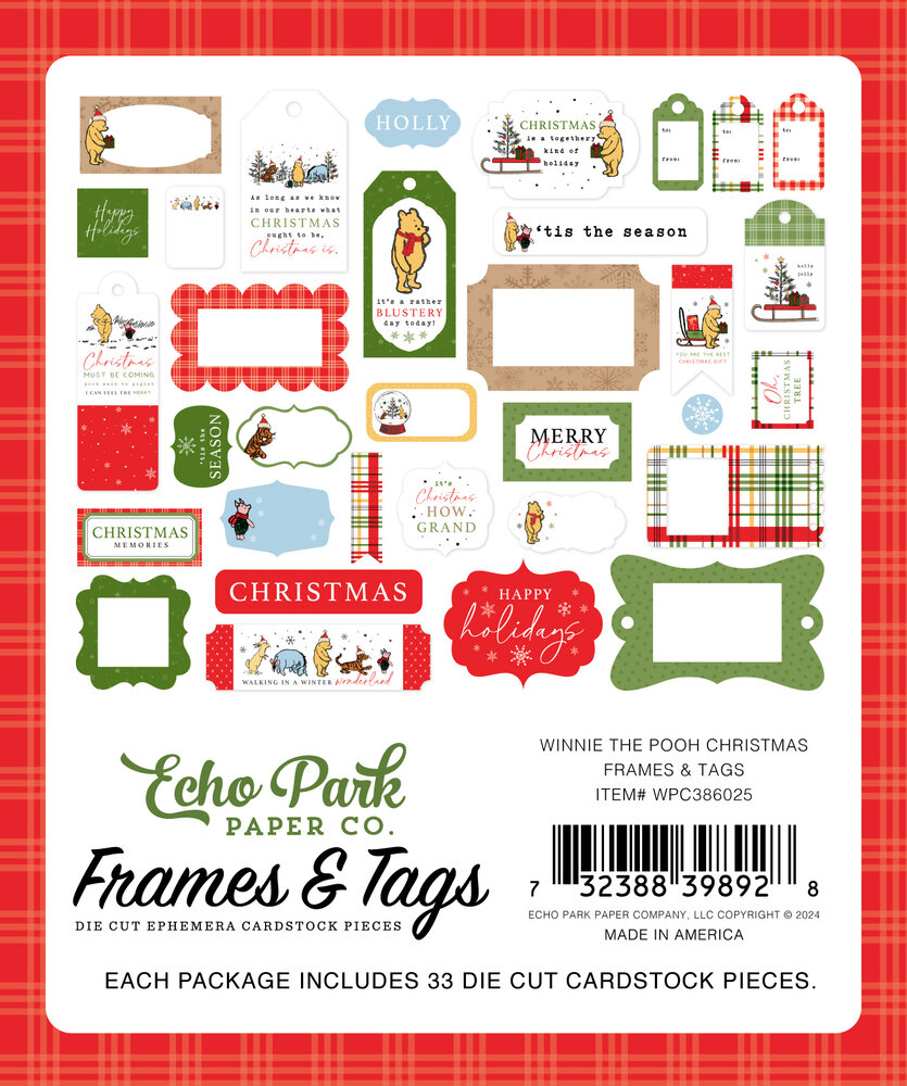 Echo Park Winnie The Pooh Christmas Frames & Tags (WPC386025)