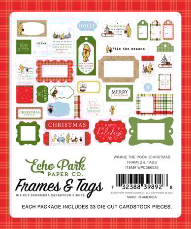Echo Park Winnie The Pooh Christmas Frames & Tags (WPC386025)