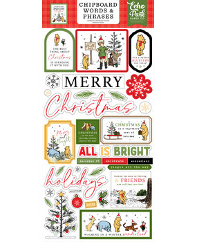 Echo Park Winnie The Pooh Christmas Chipboard Word & Phrases (WPC386022)
