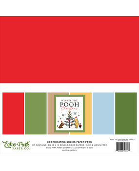 Echo Park Winnie The Pooh Christmas 12x12 Inch Coordinating Solids Paper Pack (WPC386015)