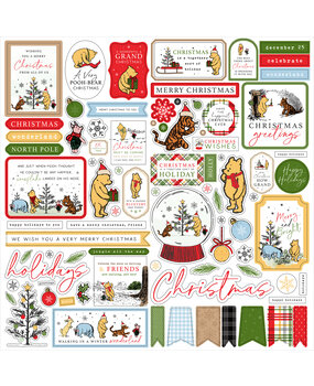 Echo Park Winnie The Pooh Christmas 12x12 Inch Element Sticker (WPC386014)