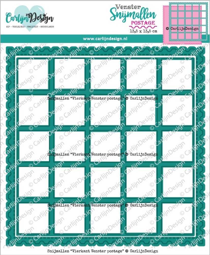 CarlijnDesign Snijmallen Vierkant Venster Postage (CDSN-0264)